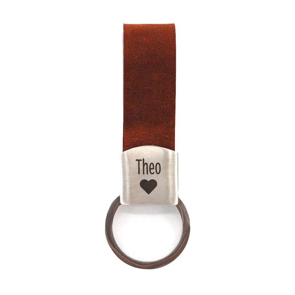 SON nøglering - Brown calf leather