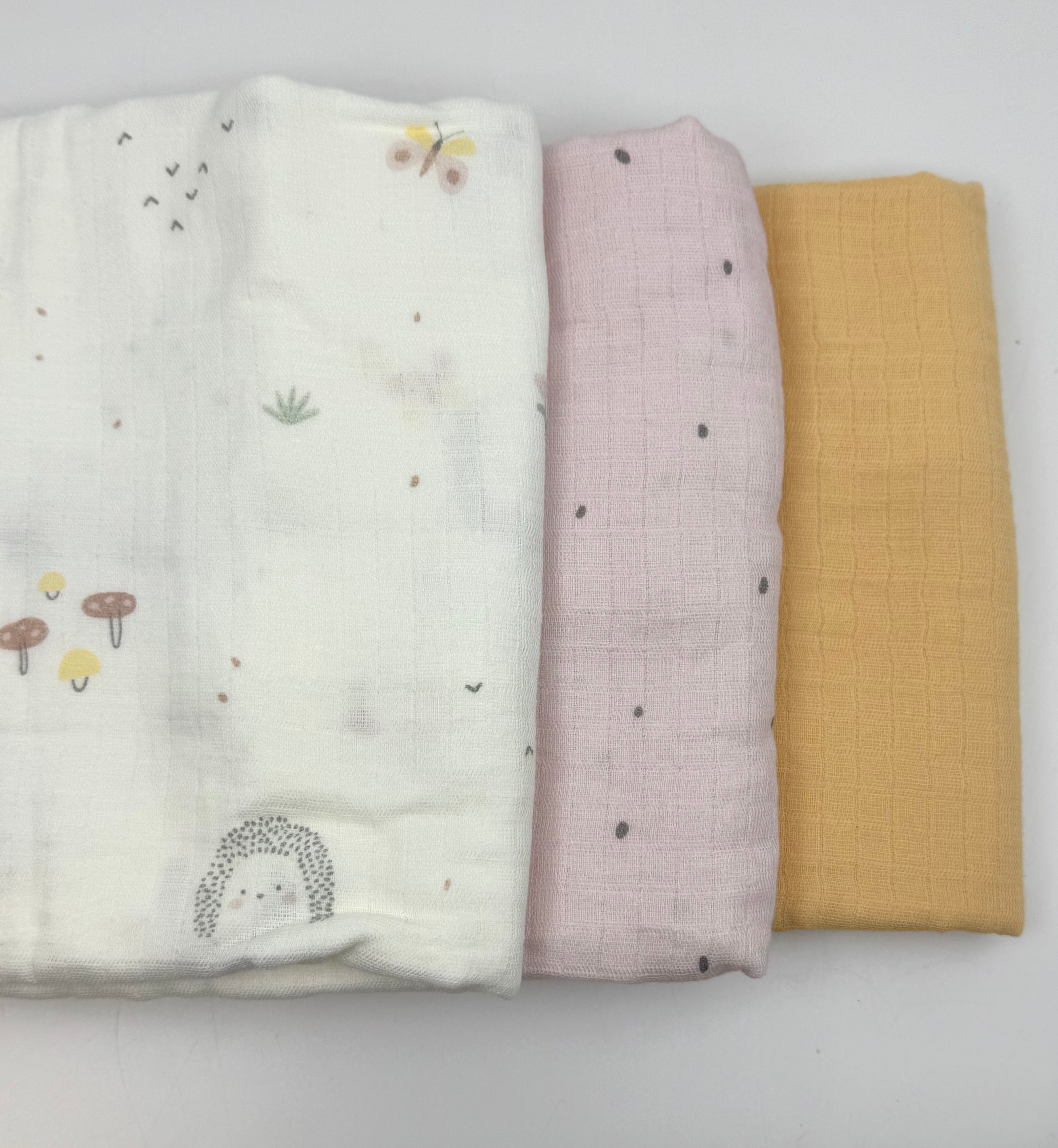 3 stk. stofble/babysvøb - Hedgehugs - Pindsvin