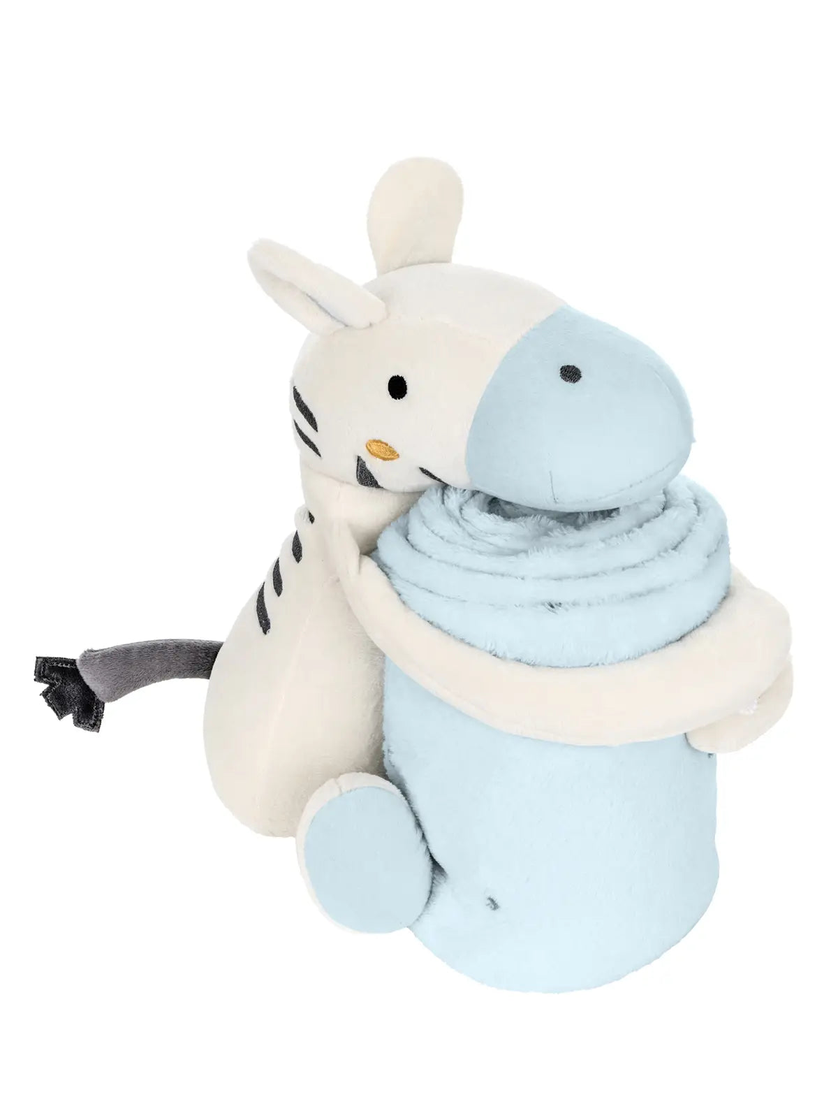 Babytæppe med bamse - Stripy Friends - Zebra