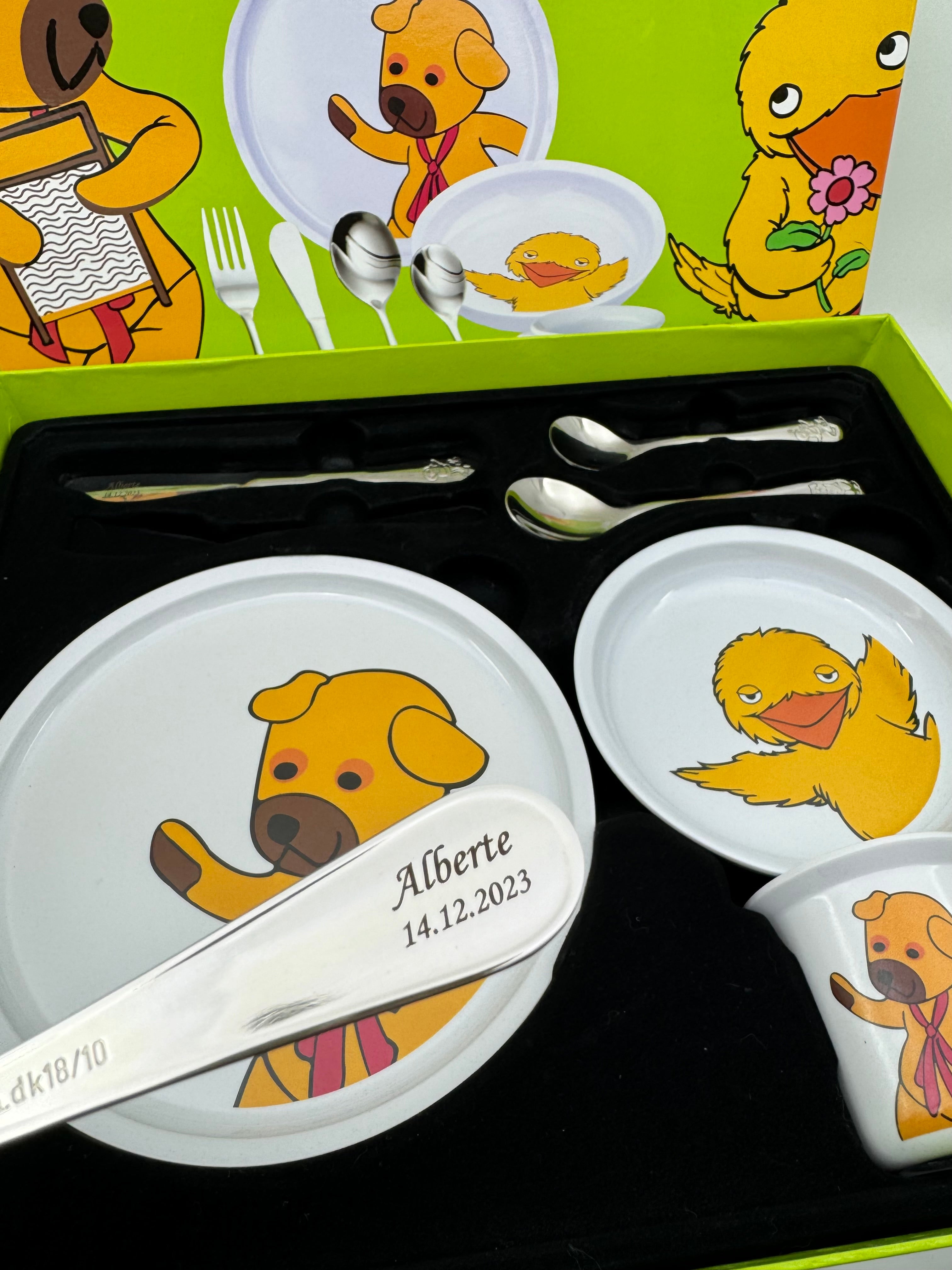 Spisesæt - 7 dele - Bamse og Kylling