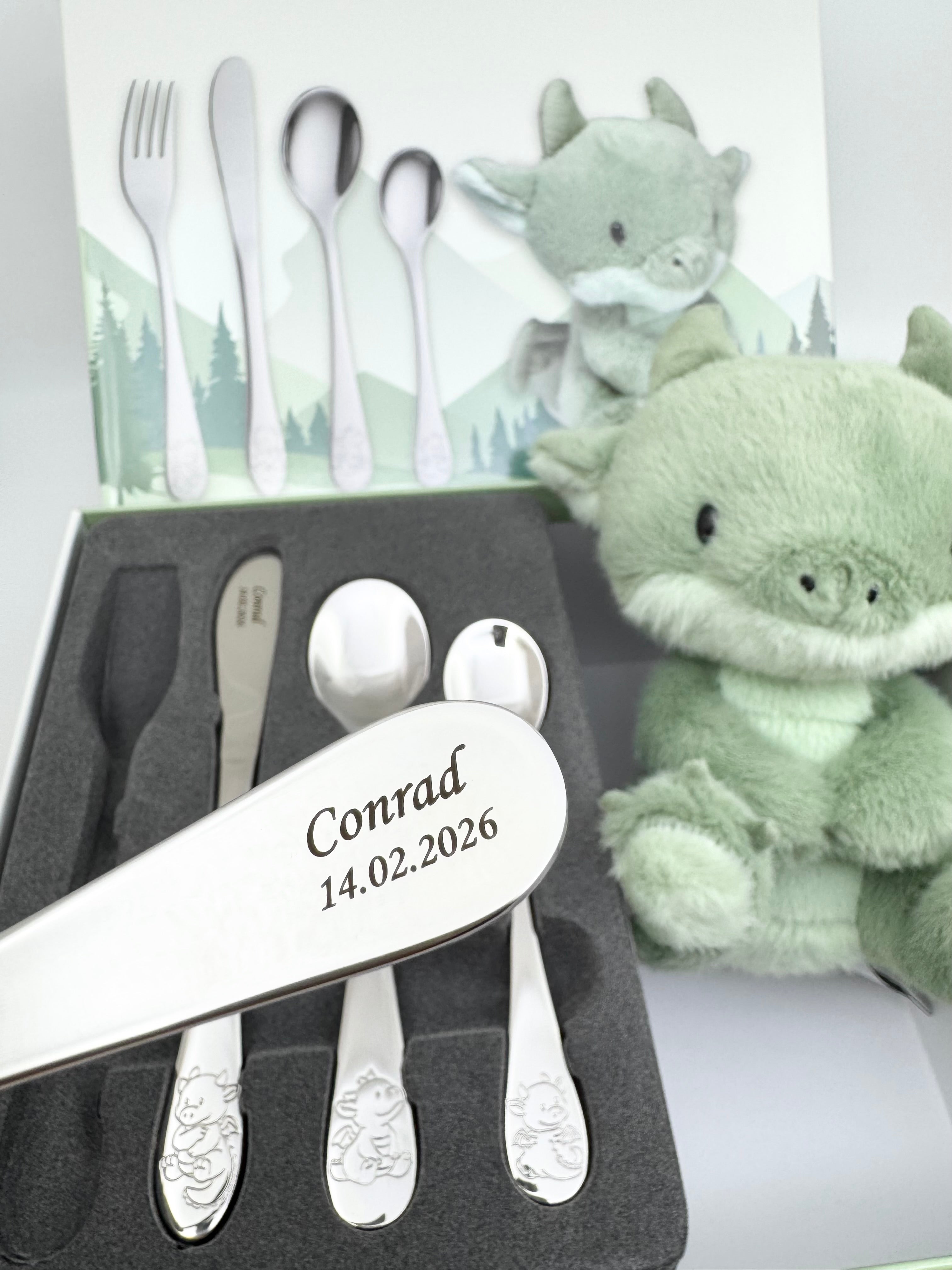 Bestik - 4 dele - Bamse drage