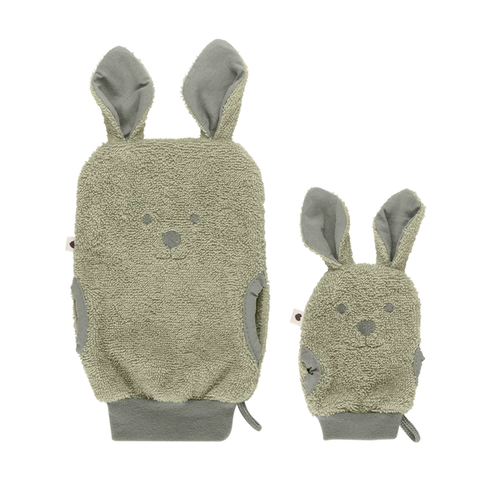 BIBS Kangaroo Bath Mitts Sage