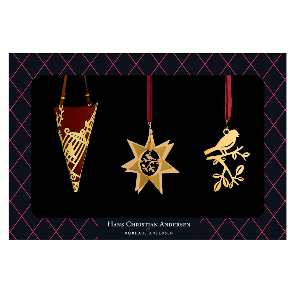 Æske med 3 dele - Nattergalen - forgyldt - 2. sortering