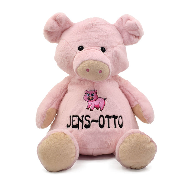 Gris bamse med navn og data