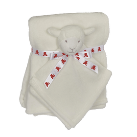 Nusseklud og babytæppe - Lam - Hvid