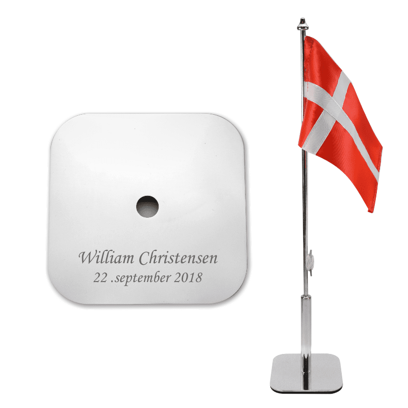 Bordflag med navn - firkantet
