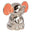 Sparebøsse - Elefant med lyserøde øre - Forkromet