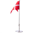 Flagstang med navn og data, forkromet