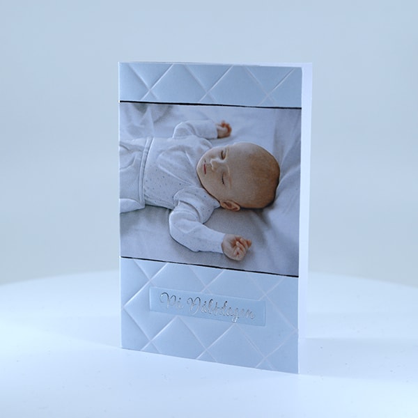 Kort med konvolut - På dåbsdagen baby dreng (68x98mm)