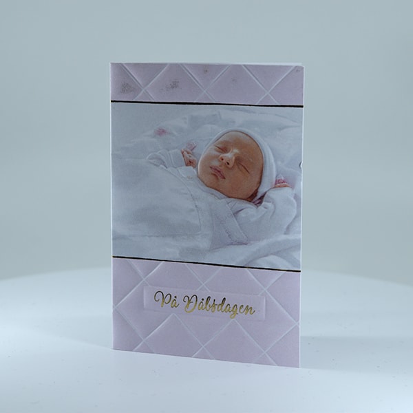 Kort med konvolut - På dåbsdagen baby pige (68x98mm)