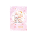 Kort med konvolut - Tillykke baby med kanin pige (68x98mm)