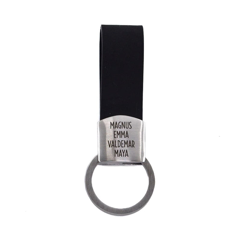 SON nøglering - Black calf leather